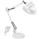 Bright Star Lighting TL813 WHITE Metal and Plastic Desk Lamp with 3 x Magnifier and Clamp