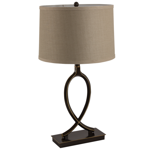 TL822 Bright Star BK/GOLD BK/GD ALU BASE HESSIAN SHADEE 1X60W ES
