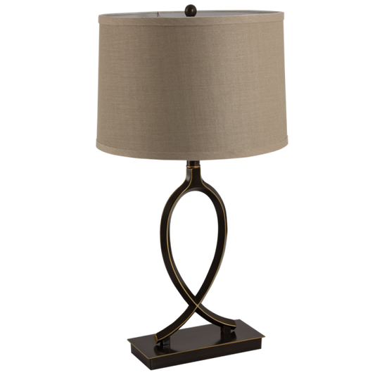 TL822 Bright Star BK/GOLD BK/GD ALU BASE HESSIAN SHADEE 1X60W ES