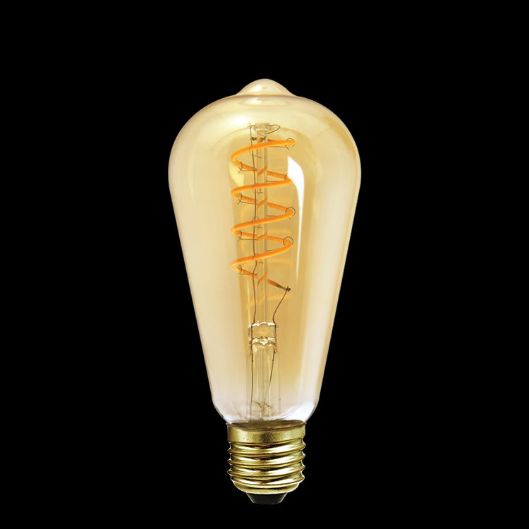 K. Light UF-L02245-D Amber E27 4W Warm White Dimmable LED ST64 Amber Balloon Filament Bulb