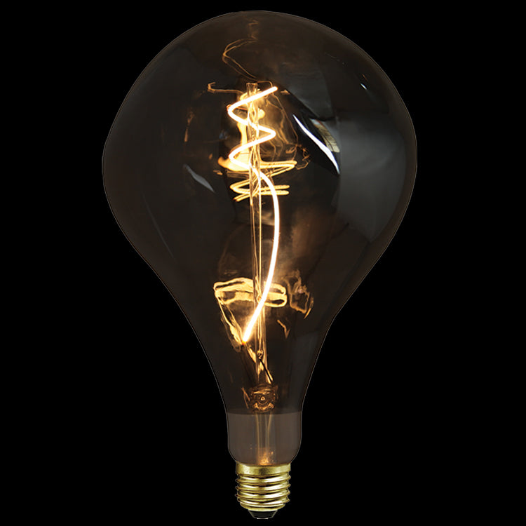 K. Light UF-L03447-D/SM Smoke E27 4W Warm White Dimmable LED A165 Large Pear Smoke Filament Bulb