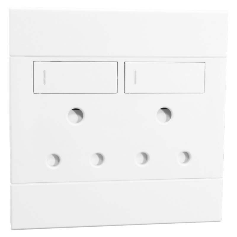 Veti Double 16A RSA Socket White 2VW222