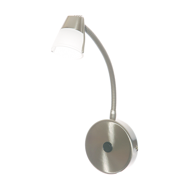 WB005 Bright Star SATIN CHROME GU10,FLEXI ARM, SWITCH, GLASS
