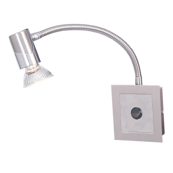 Bright Star Lighting WB021 SATIN and Polished Chrome Wall Fitting with Switch and Flexible Arm