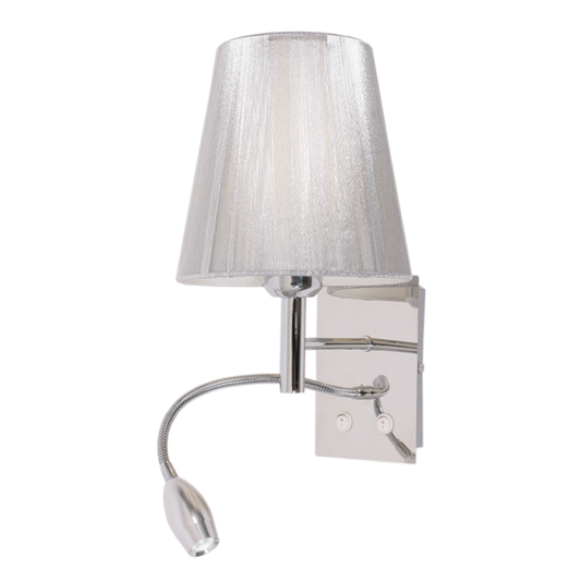 WB030/2 Bright Star CHROME 2LT (1 x LED) + Silver shade
