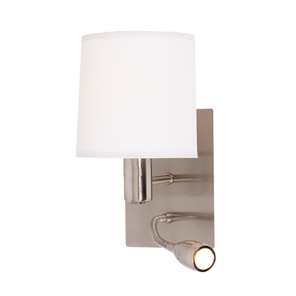 WB033/2 Bright Star SATIN 1W LED + 40W SES - WH SHADE