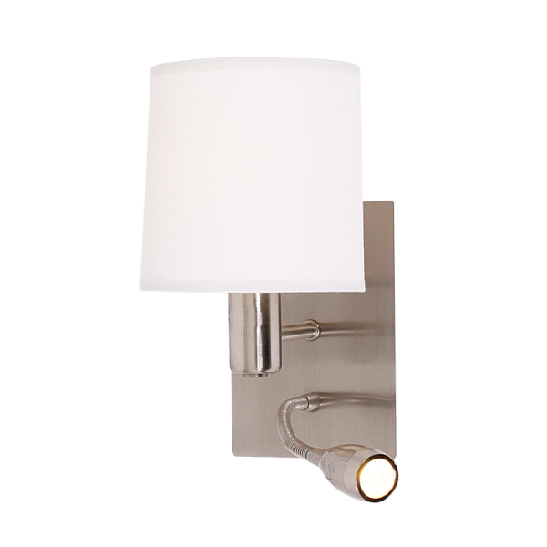 Bright Star Lighting WB033/2 SATIN Chrome Fitting with White Shade