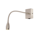 Bright Star Lighting WB040/1 SATIN Chrome Wall Fitting with Gooseneck Arm for LED and Switch