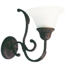 Bright Star Lighting WB067/1 RUST Metal Wall Bracket with Alabaster Glass