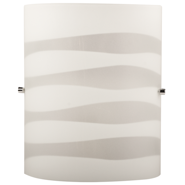 Bright Star Lighting WB079/1 WHITE Patterned Glass with Polished Chrome Clips