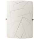 Bright Star Lighting WB080/1 WHITE Patterned Glass with Polished Chrome Clips