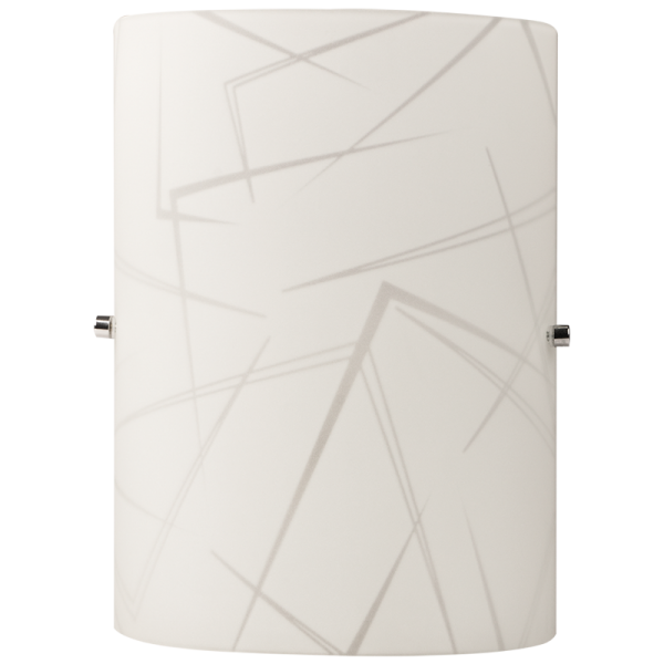 Bright Star Lighting WB080/1 WHITE Patterned Glass with Polished Chrome Clips