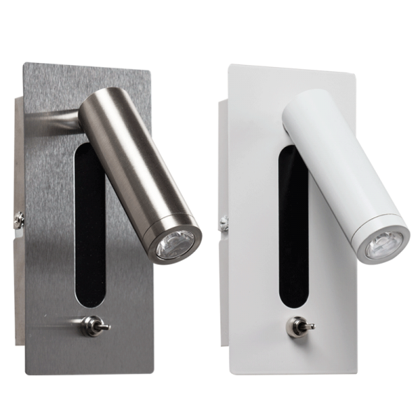 Bright Star Lighting WB100 WH LED Metal Wall Bracket with Rotating Arm and Switch