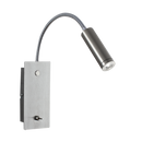 Bright Star Lighting WB104/1 LED Satin Chrome Wall Bracket with Switch and Gooseneck Arm