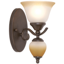 Bright Star Lighting WB108/1 RST Metal Wall Bracket with Faded Brown Glass