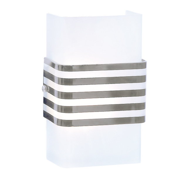 Bright Star Lighting WB1130 CHROME Polished Chrome Wall Bracket with Black Striped Glass
