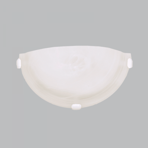 Bright Star Lighting WB12009 WHITE Metal Base with Alabaster Glass and White Clips