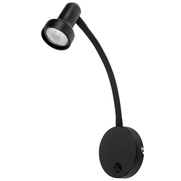 Bright Star Lighting WB125/1 WHITE Metal Wall Bracket with Switch and Flexible Rubber Arm