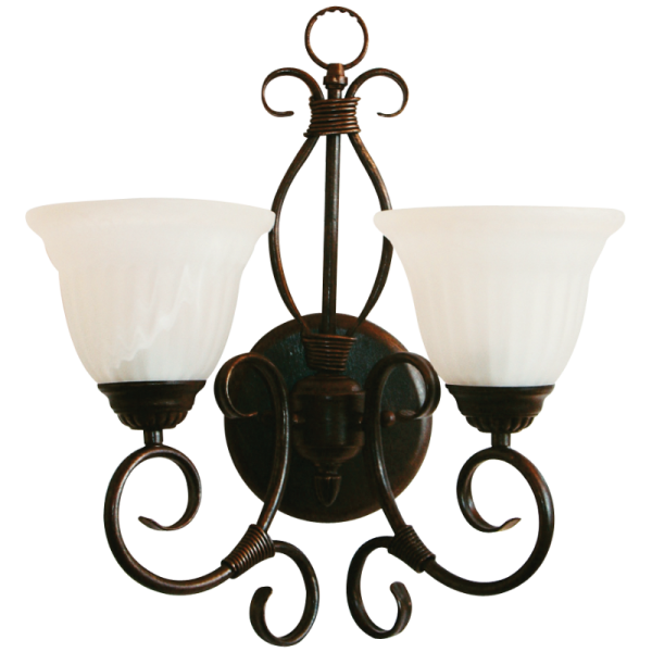 Bright Star Lighting WB1470/2 OLD/GD Metal Wall Bracket with Alabaster Glass