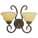 Bright Star Lighting WB1478/2 OLD GOLD Metal and Resin Wall Bracket with Brown Glass