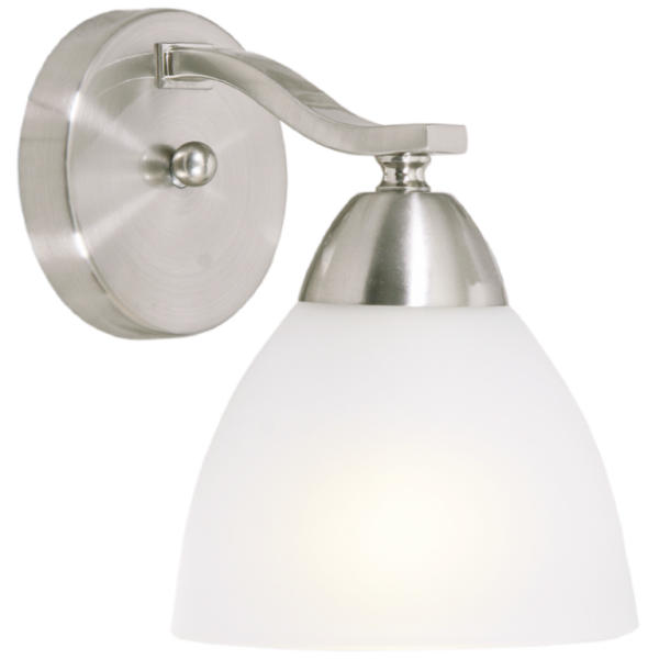 Bright Star Lighting WB167/1 SATIN Satin Chrome Wall Bracket with Frosted Glass