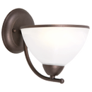 Bright Star Lighting WB169/1 BLACK/BROWN Metal Wall Bracket with Alabaster Glass