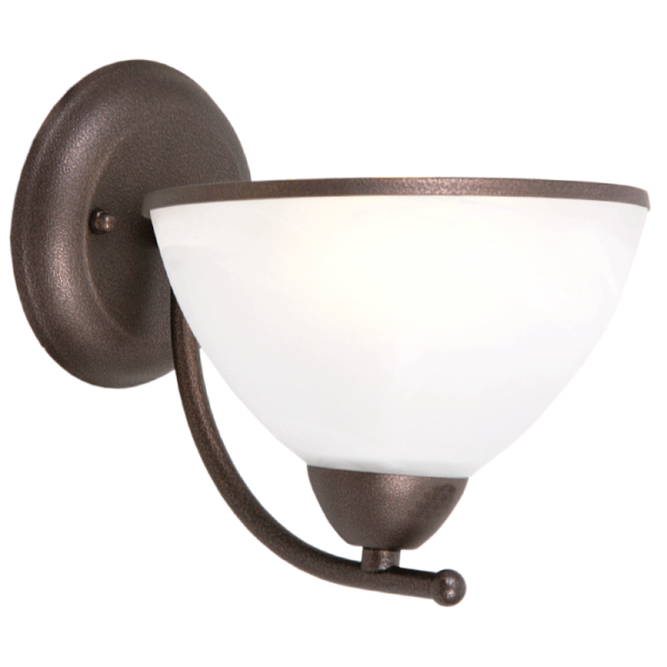 Bright Star Lighting WB169/1 BLACK/BROWN Metal Wall Bracket with Alabaster Glass