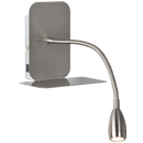 Bright Star Lighting WB174/1 USB Satin Chrome Wall Bracket with Gooseneck Arm for LED