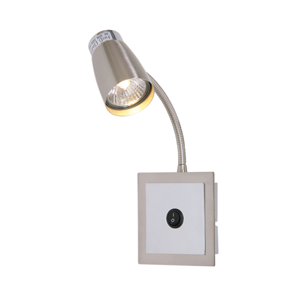 Bright Star Lighting WB2023 CHR/SC Satin and Polished Chrome Wall Fitting with Switch and Flexible Arm