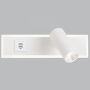 Bright Star Lighting WB212 WHITE Aluminium and Acrylic Wall Bracket with 2 USB Ports and Switch