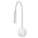 Bright Star Lighting WB218 WHITE Metal LED Wall Light with Flexible Rubber Arm and Switch