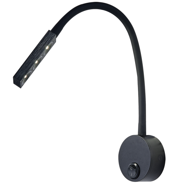 Bright Star Lighting WB220 WHITE Metal LED Wall Light with Flexible Rubber Arm and Switch