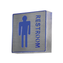 Bright Star Lighting WB305 BLUE Brushed Silver Male Restroom Sign