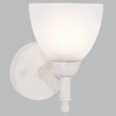 Bright Star Lighting WB3066/1 FRENCH WHIT Metal Wall Bracket with Alabaster Glass