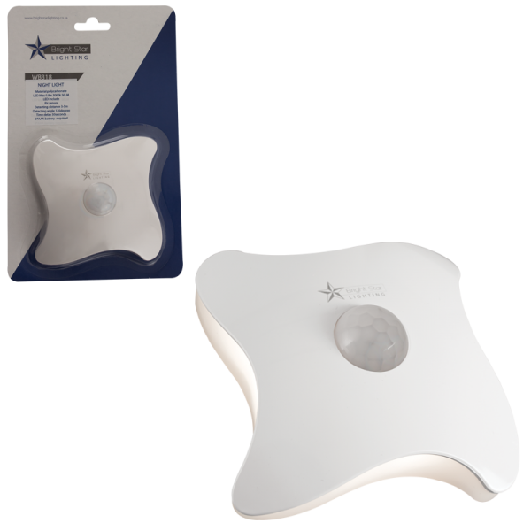 Bright Star Lighting WB318 PIR Polycarbonate Night Light with Motion Sensor