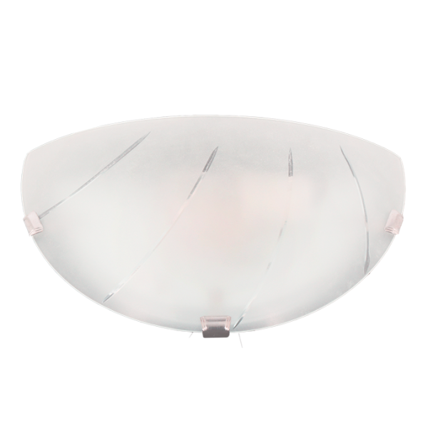 Bright Star Lighting WB327 CHROME Metal Base with Patterned Glass and Chrome Clips