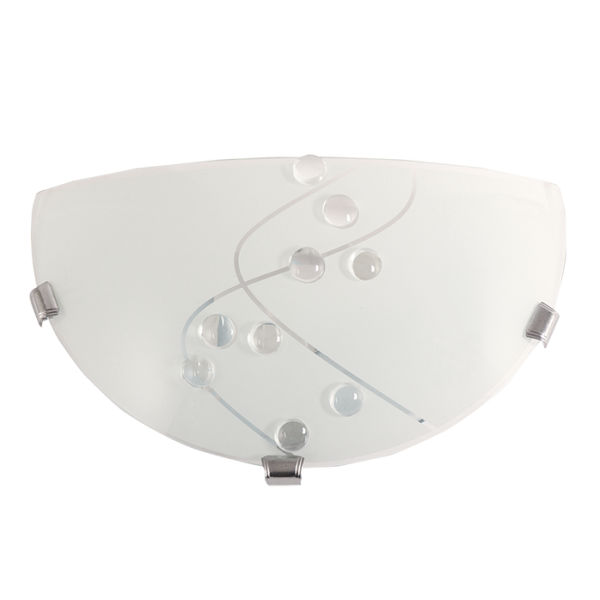 Bright Star Lighting WB328 CHROME Metal Base with Patterned Frosted Glass and Chrome Clips
