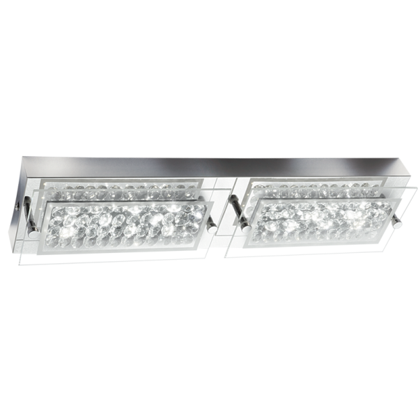 Bright Star Lighting WB346 LED Stainless Steel Wall Bracket with Clear Glass and K9 Crystals