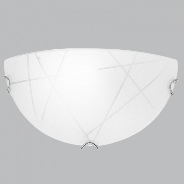 Bright Star Lighting WB513 CHROME Frosted Patterned Glass with Polished Chrome Clips