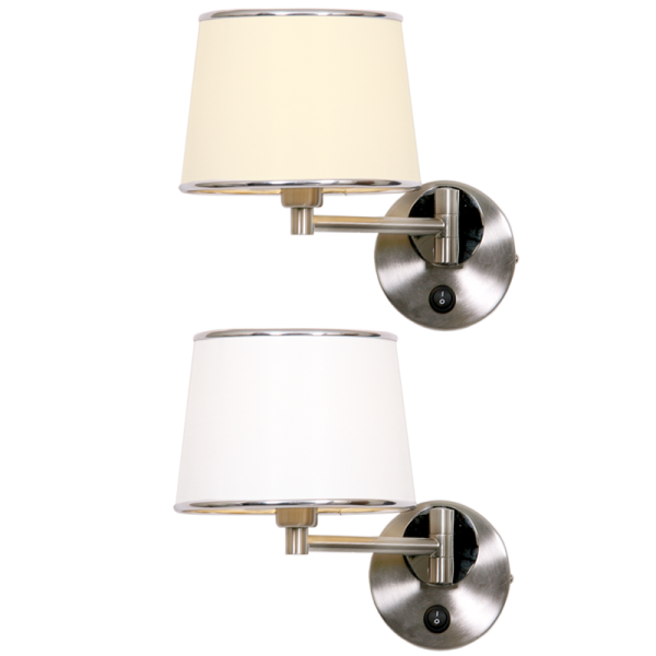 Bright Star Lighting WB894 SC/CR Satin and Polished Chrome Swing Arm Wall Fitting with Switch