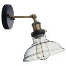 Bright Star Lighting WB919 CLEAR Antique Brass Wall Bracket with Clear Glass and Adjustable Arm