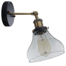 Bright Star Lighting WB920/1 CLEAR Antique Brass Wall Bracket with Clear Glass and Adjustable Arm