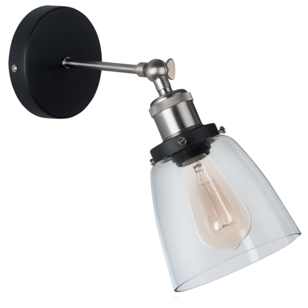 Bright Star Lighting WB921 SATIN Satin Chrome Wall Bracket with Clear Glass