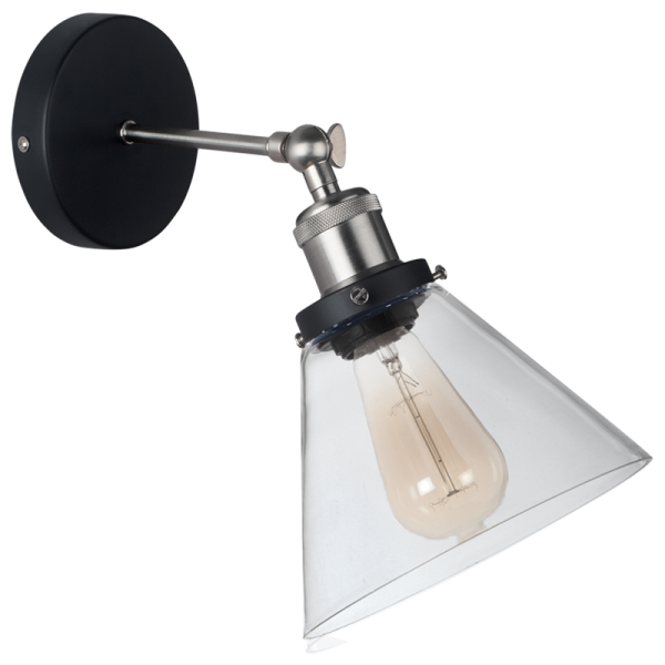 Bright Star Lighting WB922 SATIN Satin Chrome Wall Bracket with Clear Glass