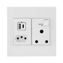 Legrand 572070 White Arteor Premium Monoblock with 3A USB A&C, Euro & RSA 4x4 Wall Socket