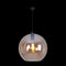 K. Light CA-KLCH-108L/AB Black with Amber Glass 230v 60W E27 Large Glass Ball Pendant