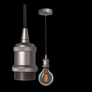 K. Light DA-KLCH-777/AGM Gun Metal with Black 230v 60W E27 Matt Gun Metal L.H. 2 Core Black Fabric Cable Pendant