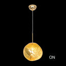 K. Light DL-KLCH-9305/GD Gold with Gold Acrylic Shade 230v 40W E27 Gold Molten Pendant