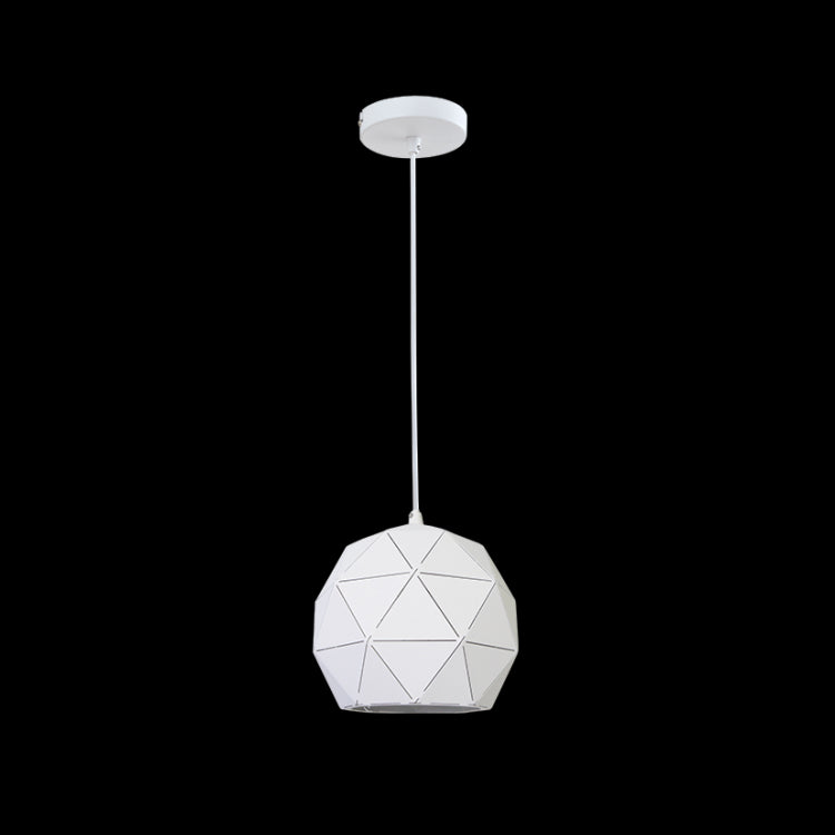 K. Light G-KLCH-820-S/WH Matt White 230v 60W E27 Small Laser Cut Metal Ball Pendant, Matt White