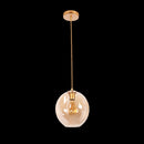 K. Light GO-KLCH-160S/SG Satin Gold with Amber Glass 230v 60W E27 Single Small Molecule Pendant